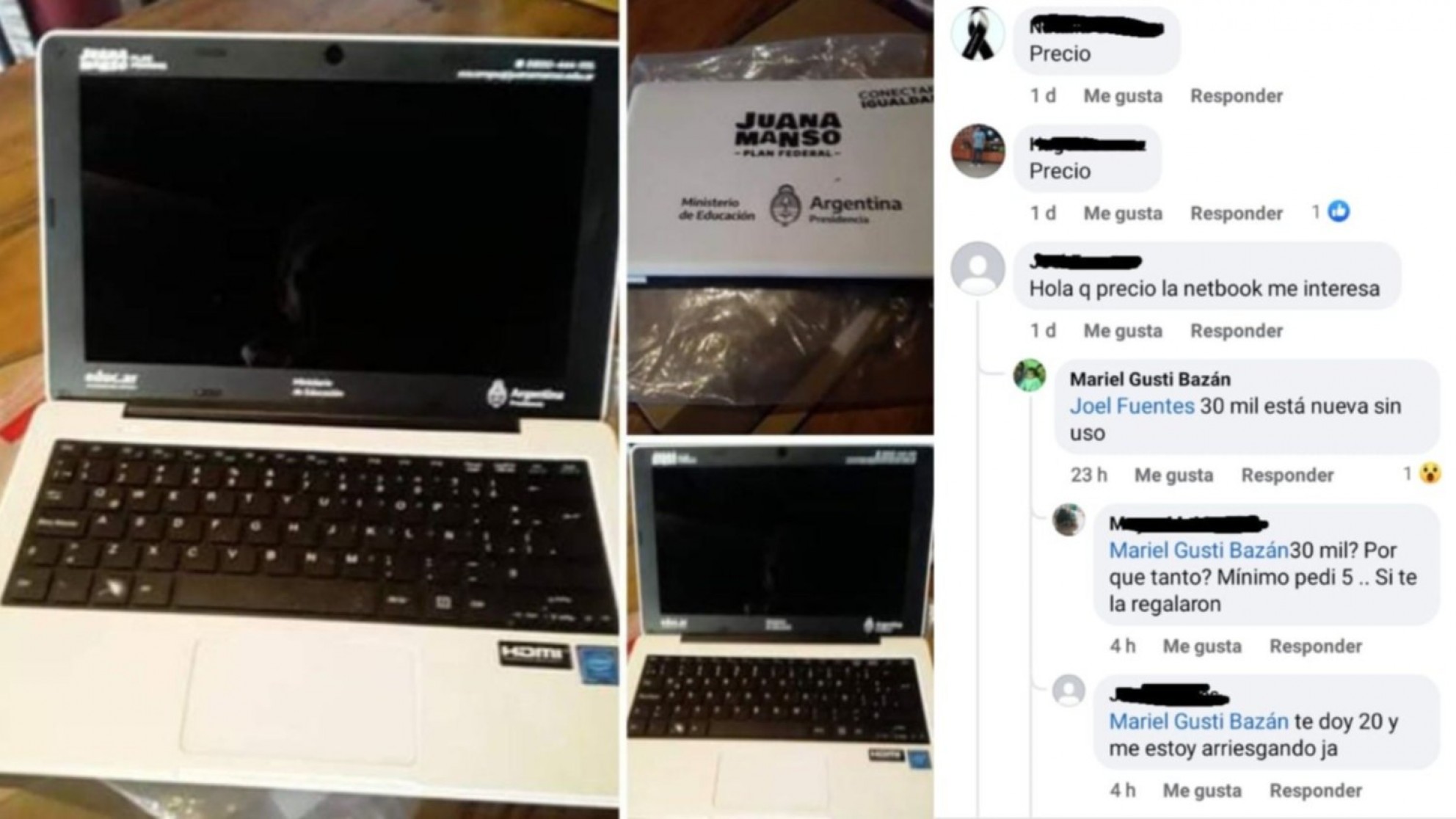 A poco tiempo de ser entregadas las netbooks de Conectar Igualdad ya están siendo comercializadas